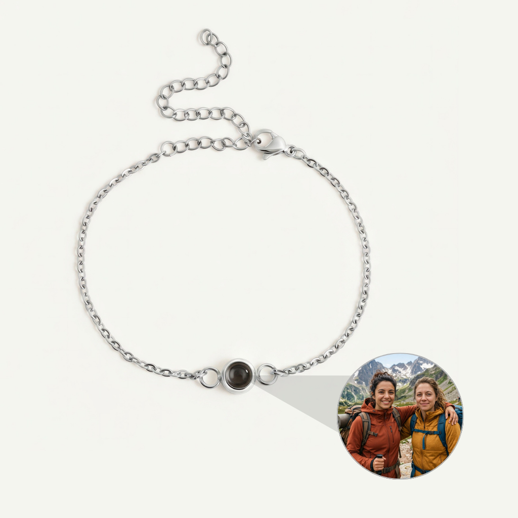 Bracelet Chaîne Fine Photo Cachée